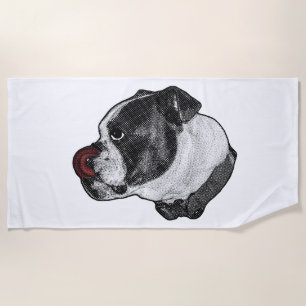 Bulldog Red-Dot Retreat Beach Towel