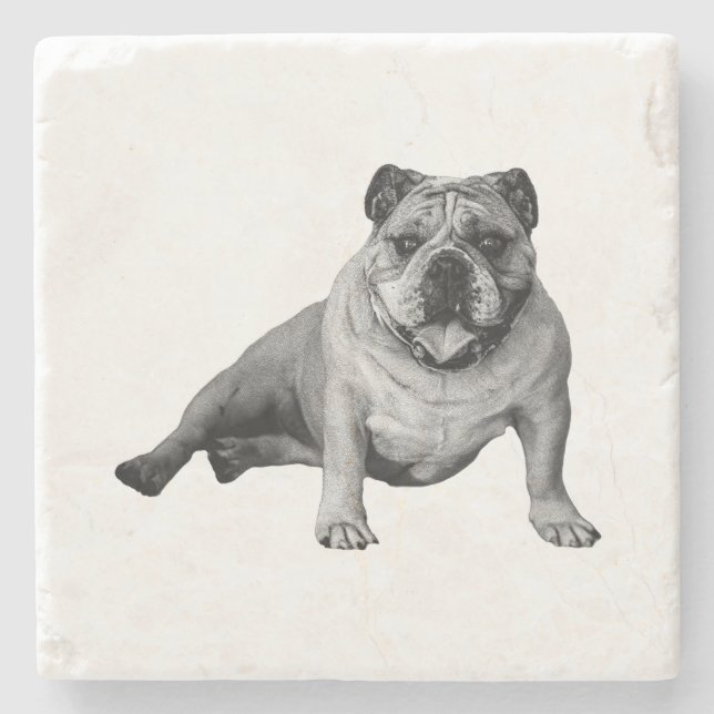 Bulldog Relaxation Moment Stone Coaster (Front)