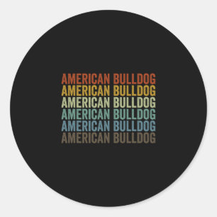 Bulldog Retro Classic Round Sticker