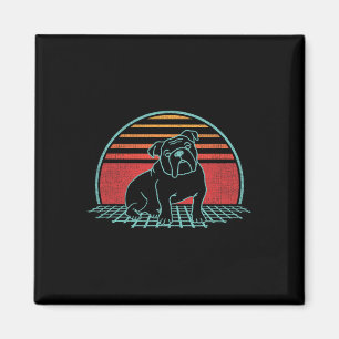 Bulldog Retro Dog Lover Vintage 80s Style  Magnet