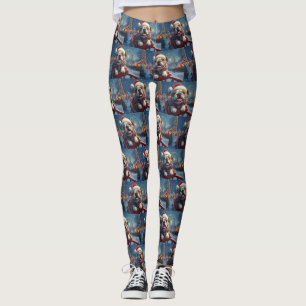 Bulldog Roller Coaster Christmas Leggings