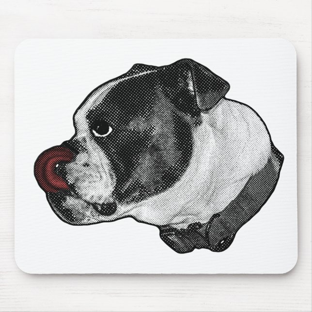 Bulldog Ruby Desk Mouse Pad (Front)