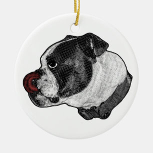 Bulldog Ruby Keepsake Ceramic Tree Decoration