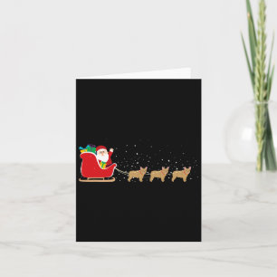 Bulldog Santa Christmas Sleigh - Fun Bulldog Xmas  Card