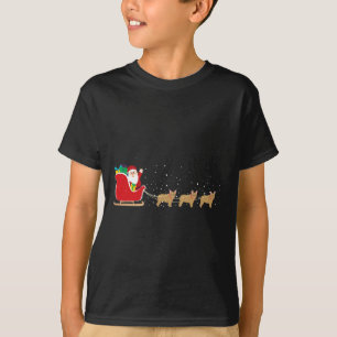 Bulldog Santa Christmas Sleigh - Fun Bulldog Xmas  T-Shirt