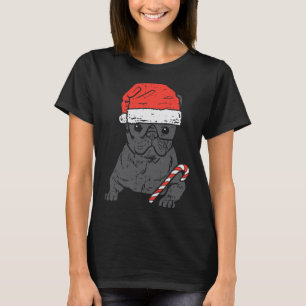 Bulldog Santa Frenchie Dog Christmas Xmas Women T-Shirt