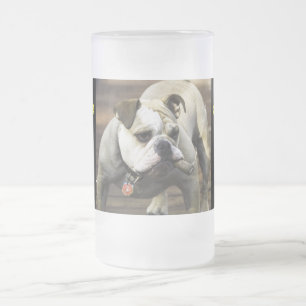BULLDOG / SEMPER FI FROSTED GLASS BEER MUG