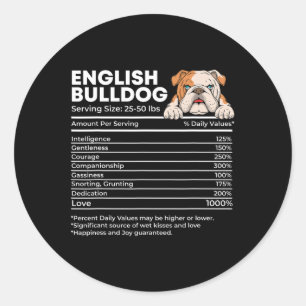 Bulldog Serving Size - Dog Owner Animal Lover  Classic Round Sticker