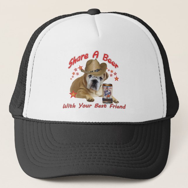 Bulldog Share A Beer products Trucker Hat (Front)
