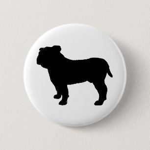 Bulldog Silhouette 6 Cm Round Badge