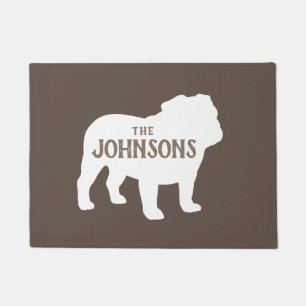 Bulldog Silhouette Custom Dog Lover's Doormat