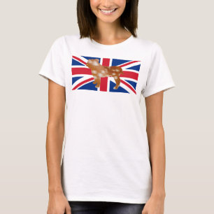 bulldog silhouette on flag fallow T-Shirt