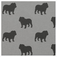Bulldog Silhouettes Pattern | Dog Breed Grey
