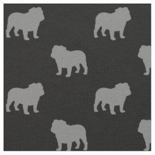 Bulldog Silhouettes Pattern Fabric