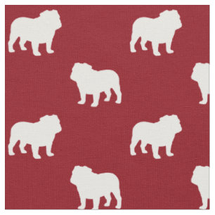Bulldog Silhouettes Pattern Fabric