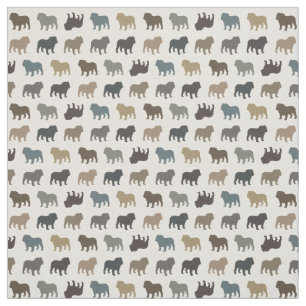 Bulldog Silhouettes Pattern Fabric