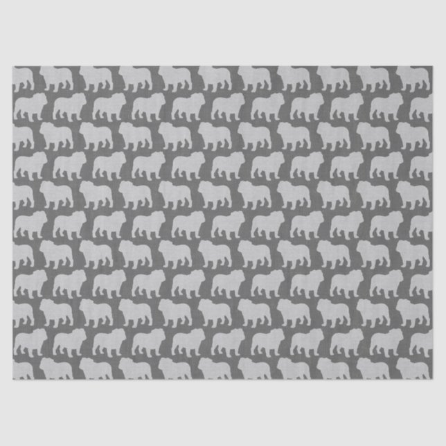 Bulldog Silhouettes Pattern Tissue Paper (Front)