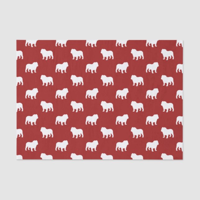 Bulldog Silhouettes Pattern Tissue Paper (Front)