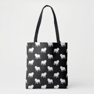 Bulldog Silhouettes Pattern Tote Bag