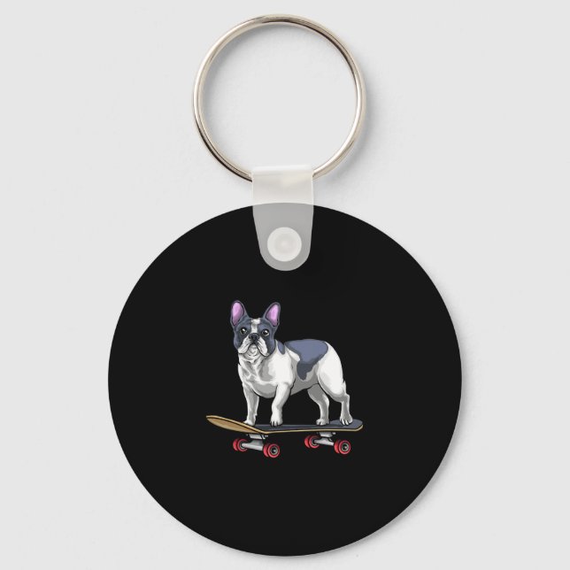 Bulldog Skateboard Skateboarding  Key Ring (Front)