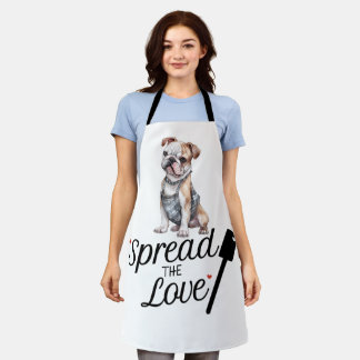 Bulldog Spread The Love Apron