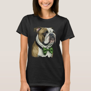 Bulldog St Patrick s Day Green Bowtie St Patrick s T-Shirt