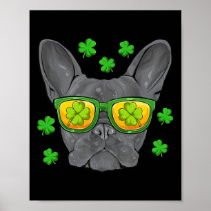 Bulldog St Patrick's Day Frenchie Lover Men Women  Poster