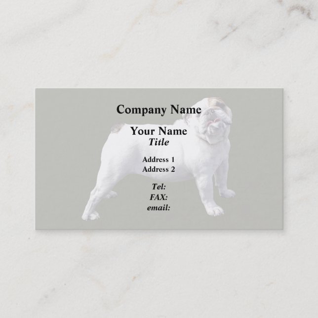 Bulldog Standing Tall Business Card (Front)
