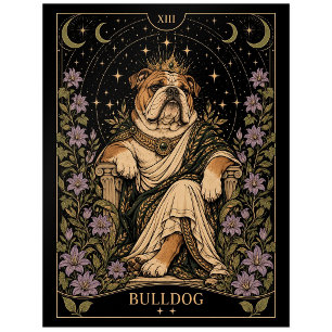 Bulldog, Starlit Tarot Art Postcard