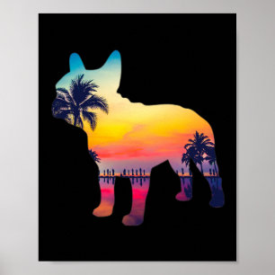 Bulldog Sunset Design Poster