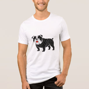 Bulldog T-Shirt Kawaii Folk Art Dog Graphic Tee