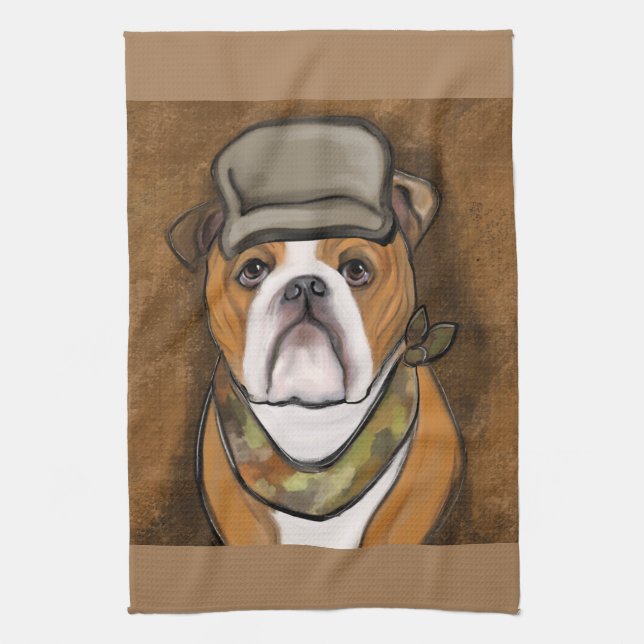 Bulldog               tea towel (Vertical)