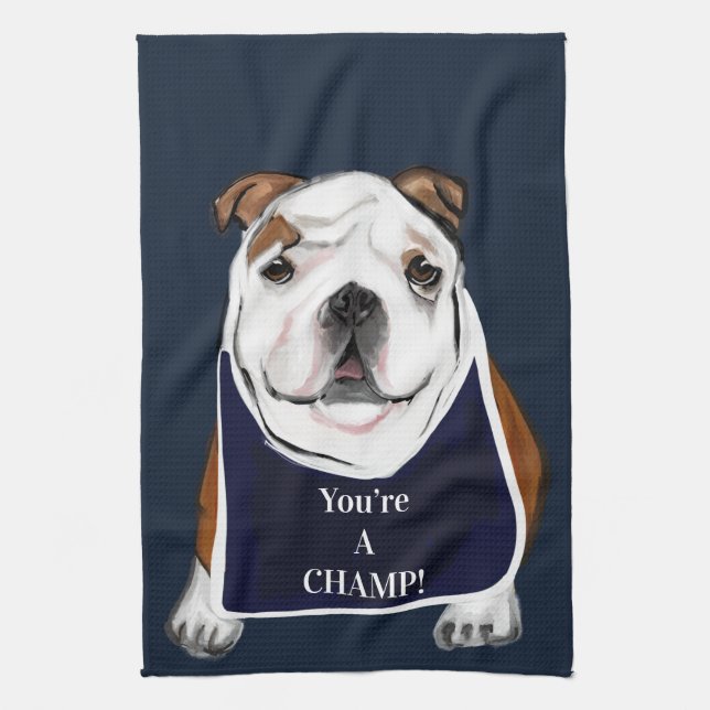 BULLDOG  TEA TOWEL (Vertical)