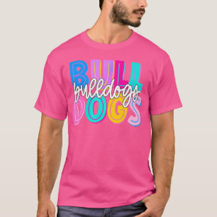 Bulldog Team Mascot School Spirit Bulldog School F T-Shirt