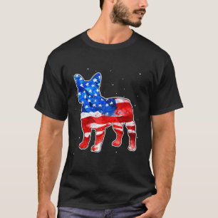Bulldog Tie Dye American Flag Patriotic 4th Of Jul T-Shirt