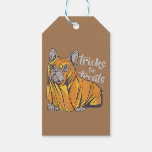Bulldog Tricks For Treats Cute Halloween Bulldogs Gift Tags