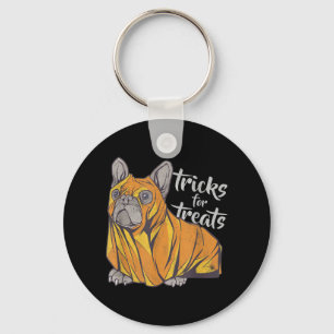 Bulldog Tricks For Treats Cute Halloween Bulldogs Key Ring