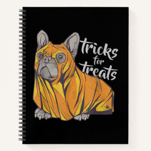 Bulldog Tricks For Treats Cute Halloween Bulldogs Notebook
