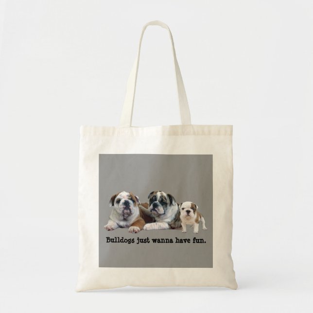 Bulldog Trio Tote Bag (Front)