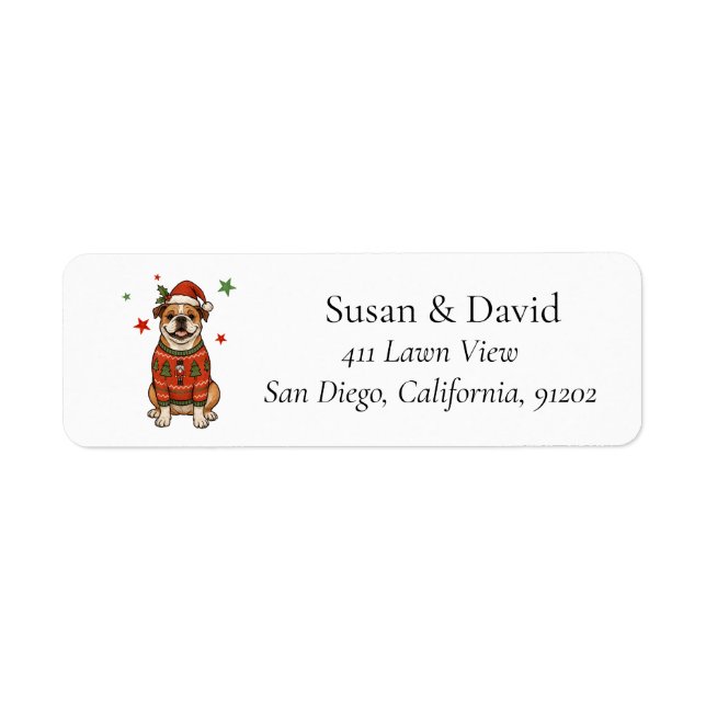 Bulldog Ugly Sweater Pet Dog Christmas (Front)