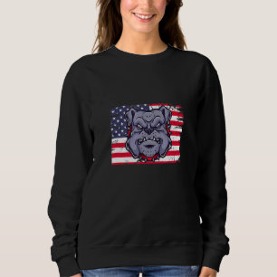 Bulldog USA American Flag Dog Owner Patriotic 4th Sweatshirt