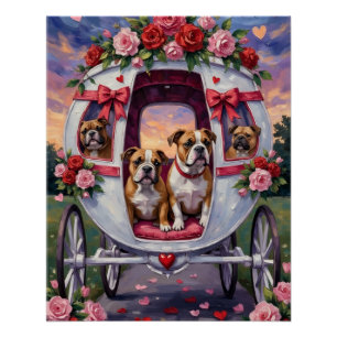 Bulldog Valentine's Day Poster