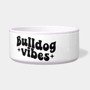 Bulldog Vibes Ceramic Dog Bowl