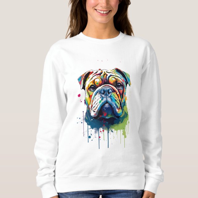 Bulldog Vibrant and Colourful Sweatshirt (Front)