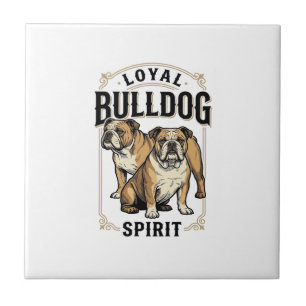 Bulldog Vintage Shirt Twin Bulldogs Engraving Tee_ Tile
