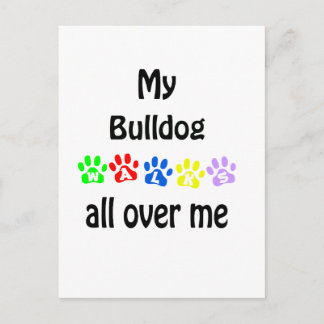 Bulldog Walks Design Postcard
