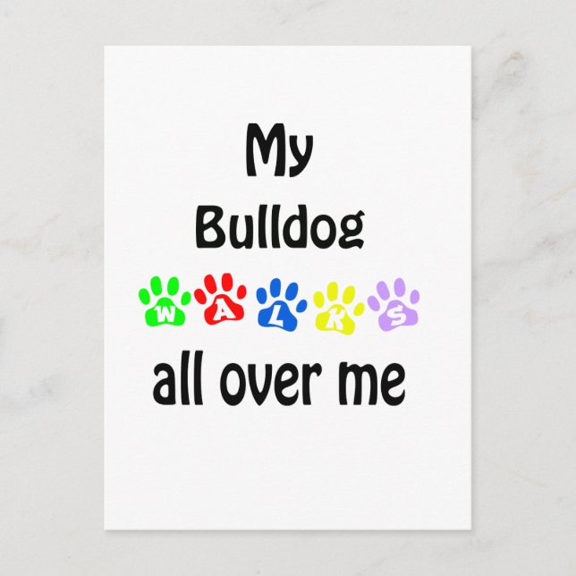 Bulldog Walks Design Postcard (Front)