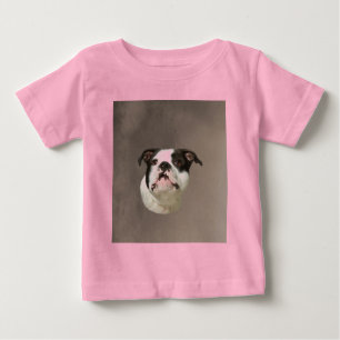 Bulldog Water Colour Art Painting Baby T-Shirt