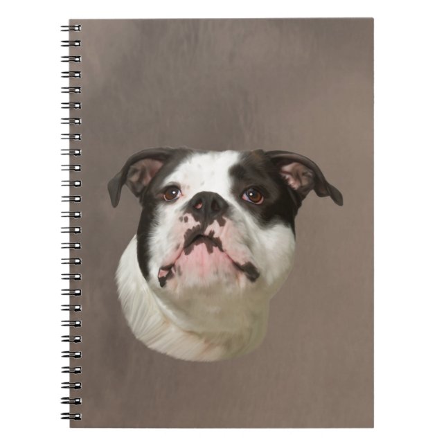 Bulldog Water Colour Art Painting Notebook (Front)