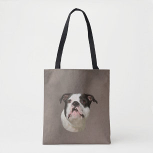 Bulldog Water Colour Art Painting Tote Bag
